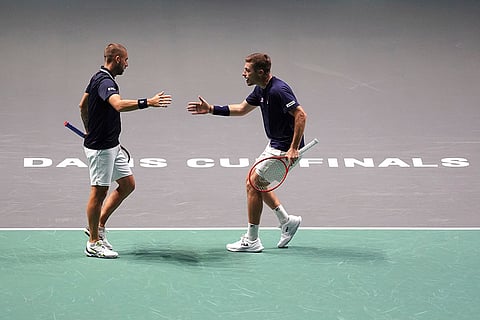 Davis Cup Tennis, Britain vs Finland: Great Britain's Dan Evans and Neal Skupski celebrate a point
